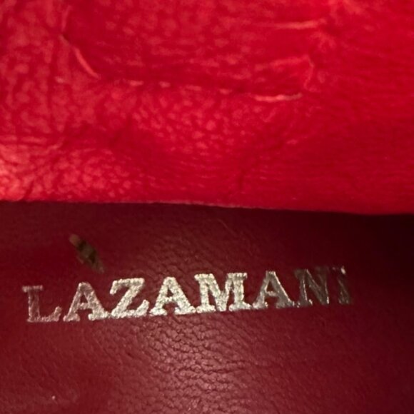 Vintage Red Leather Floral Embroidered Ankle Boots With Side Zipper & Distressed - Picture 7 of 8